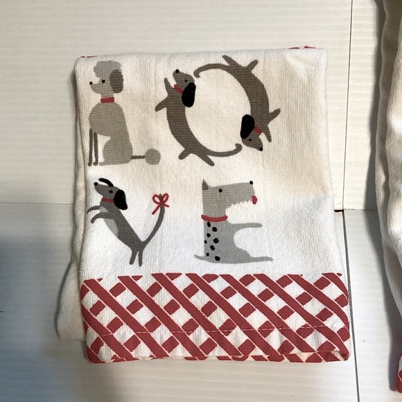 CASABA Dachshund  Poodle Terrier LOVE Kitchen Towel Cotton 26 x 17 in Set of 2 - Picture 4 of 9